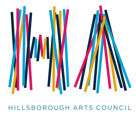 Hillsborough Arts Council logo with a colorful H and A