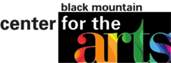 Black Mountain Center for the Arts written with "arts" in rainbow colors