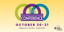 Graphic and dates for the 2026 Conference for North Carolina Nonprofits